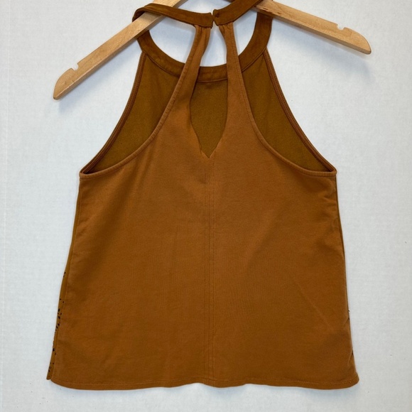 Zara Brown Suede Laser Cut Tank Top size Small - Picture 2 of 8